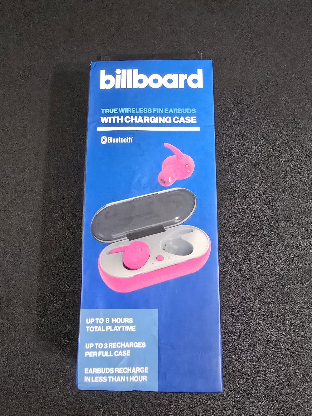 New billboard True Wireless Earbuds in Pink with Charging Case